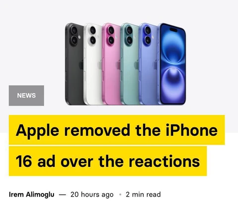 🤓Apple отозвала с эфира рекламу iPhone 16 с участием актрисы Беллы Рамзи после негативной реакции пользователей