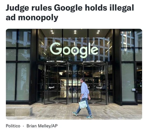 Федеральный суд США постановил, что Google незаконно создала монополию, объединив свои рекламные бизнесы на единой платформе