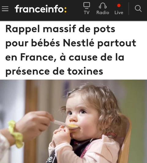 🤓Кажется, у Nestlé большие проблемы на территории Европы. Массовый отзыв детского питания Nestlé происходит сейчас на территории Франции