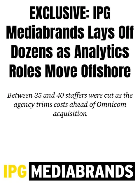 🤔Вот и в США пошли увольнения в крупных холдингах. IPG Mediabrands сокращает штат