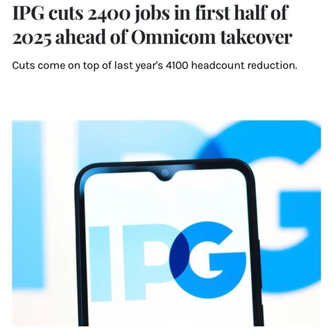 🤔Рекламный холдинг Interpublic Group (IPG) сократил 2400 сотрудников в первой половине 2025 года, около 4,5 % персонала, в рамках подготовки к слиянию с Omnicom
