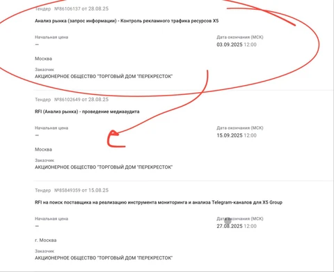 🤓Кстати. В прошлый четверг Х5 выложил еще один любопытный тендерный лот