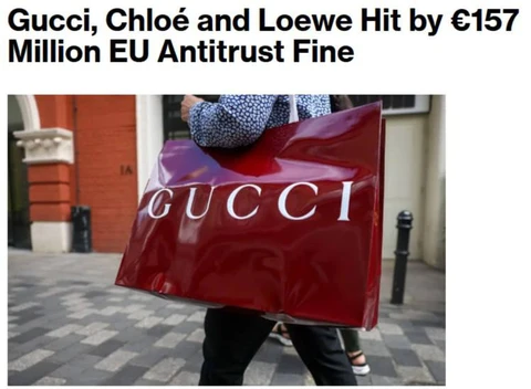 🤓Новости европейского лухари-рынка. В ЕС модные дома Gucci, Chloé и Loewe оштрафованы на общую сумму 157 млн евро за нарушение антимонопольного законодательства