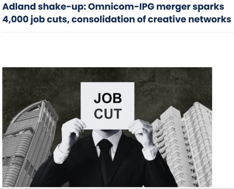 🤔Рекламный гигант Omnicom после слияния с Interpublic Group (IPG) обьявил о сокращении более 4 000 сотрудников по всему миру, усиливая консолидацию и экономию расходов