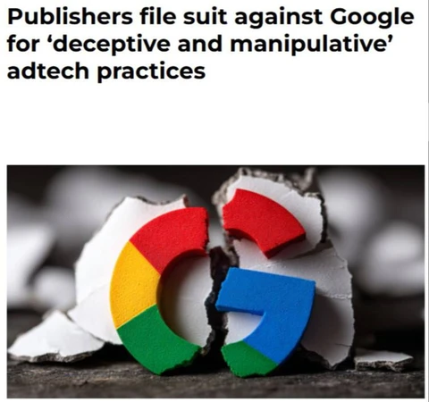 🤔В США сразу пять крупных медиакомпаний, The Atlantic, Condé Nast, Vox Media, Penske Media и McClatchy, подали иски против Google, обвинив компанию в манипуляциях и злоупотреблении доминированием на рынке онлайн-рекламы