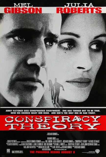 🤓Был такой старый фильм с Мелом Гибсоном «Теория заговора». Его герой — сумасшедший таксист, который болен конспирологией. Над ним все смеются и считают ненормальным