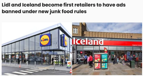 🤓В Великобритании Lidl и Iceland стали первыми ритейлерами, чью рекламу запретили по новым правилам против вредной (согласно модели «nutrient profiling model»)еды