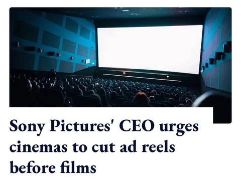 🤓Производители контента начали что-то понимать. Глава Sony Pictures Motion Picture Group Том Ротман призвал кинотеатры сократить около 30 минут рекламы и трейлеров перед фильмами, заявив, что это отталкивает зрителей