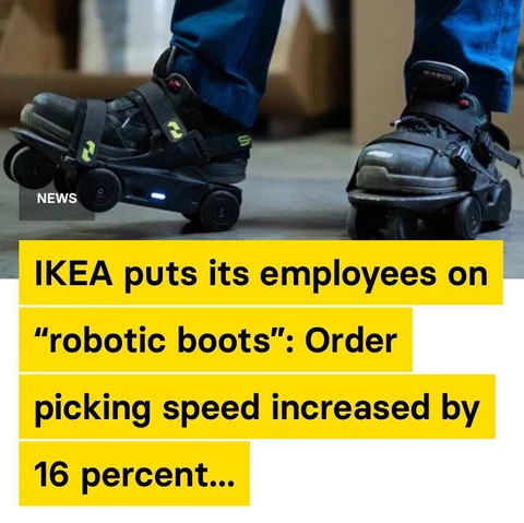 🤓В Турции IKEA протестировала роботизированные ботинки для сотрудников на складе, чтобы ускорить сборку заказов