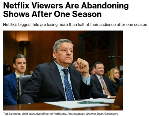 🤔Крупнейшие сериалы Netflix всё хуже удерживают зрителей между сезонами