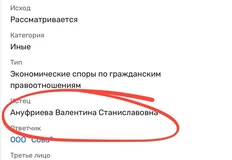 🤔Загадочное событие. Действующий учредитель агентства «Сова» Ануфриева Валентина Станиславовна подала судебный иск к собственному юрлицу на сумму 113 миллионов рублей