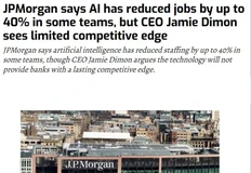 🤔JPMorgan заявил, что внедрение искусственного интеллекта уже позволило сократить численность сотрудников в отдельных подразделениях на 30–40%