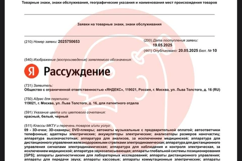 🤓Яндекс отливает в бронзе товарного знака режим диалогов с ИИ-Алисой. Кажется, они мыслят это как самостоятельный бренд-продукт.