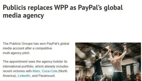🤔Publicis Groupe выиграли глобальный медиа-аккаунт PayPal после конкурентного тендера, в котором действующее агентство WPP решило не участвовать