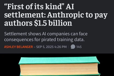 🤓В США достигнуто «первое в своем роде» урегулирование по авторским правам в эпоху ИИ