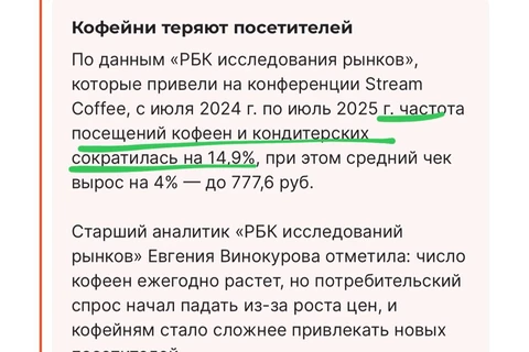 🤓Волна роста продаж кофе в общепите наконец-то остановилась