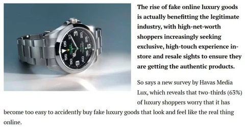 🤓Парадоксальный факт. Согласно исследованию Havas Media Lux, рост числа подделок люксовых товаров в интернете неожиданно сыграл на руку крупным брендам