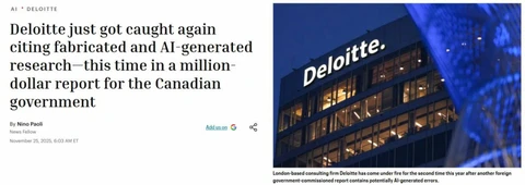 🤓Упоительно! Deloitte , одного из крупнейших мировых консалтеров, поймали на бездумном написании отчетов методом AI