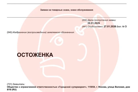 🤓Юрлицо «Азбука вкуса» регистрирует товарный знак «Остоженка» для крепкого алкоголя
