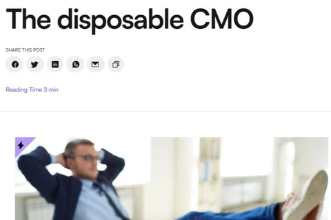 🤓Одноразовый CMO!  В крупных западных компаниях на разных рынках всё чаще обсуждают феномен «одноразового CMO»