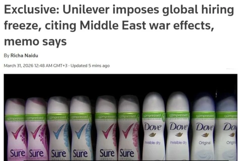 🤔А вот и последствия для обывателя. Компания Unilever ввела глобальный запрет на найм сотрудников минимум на 3 месяца из-за последствий конфликта на Ближнем Востоке