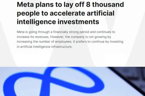 🤔Компания Meta* планирует уволить около 8 000 сотрудников по всему миру (около 10% штата) с мая 2026 года, чтобы ускорить инвестиции в искусственный интеллект