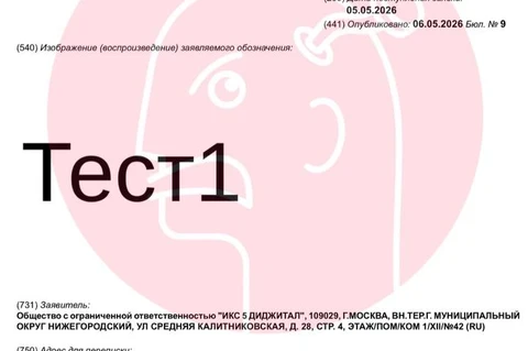 🤔Х5 регистрирует загадочный «Тест 1» в категориях «аренда рекламных площадей, рекламного времени, рекламных материалов»